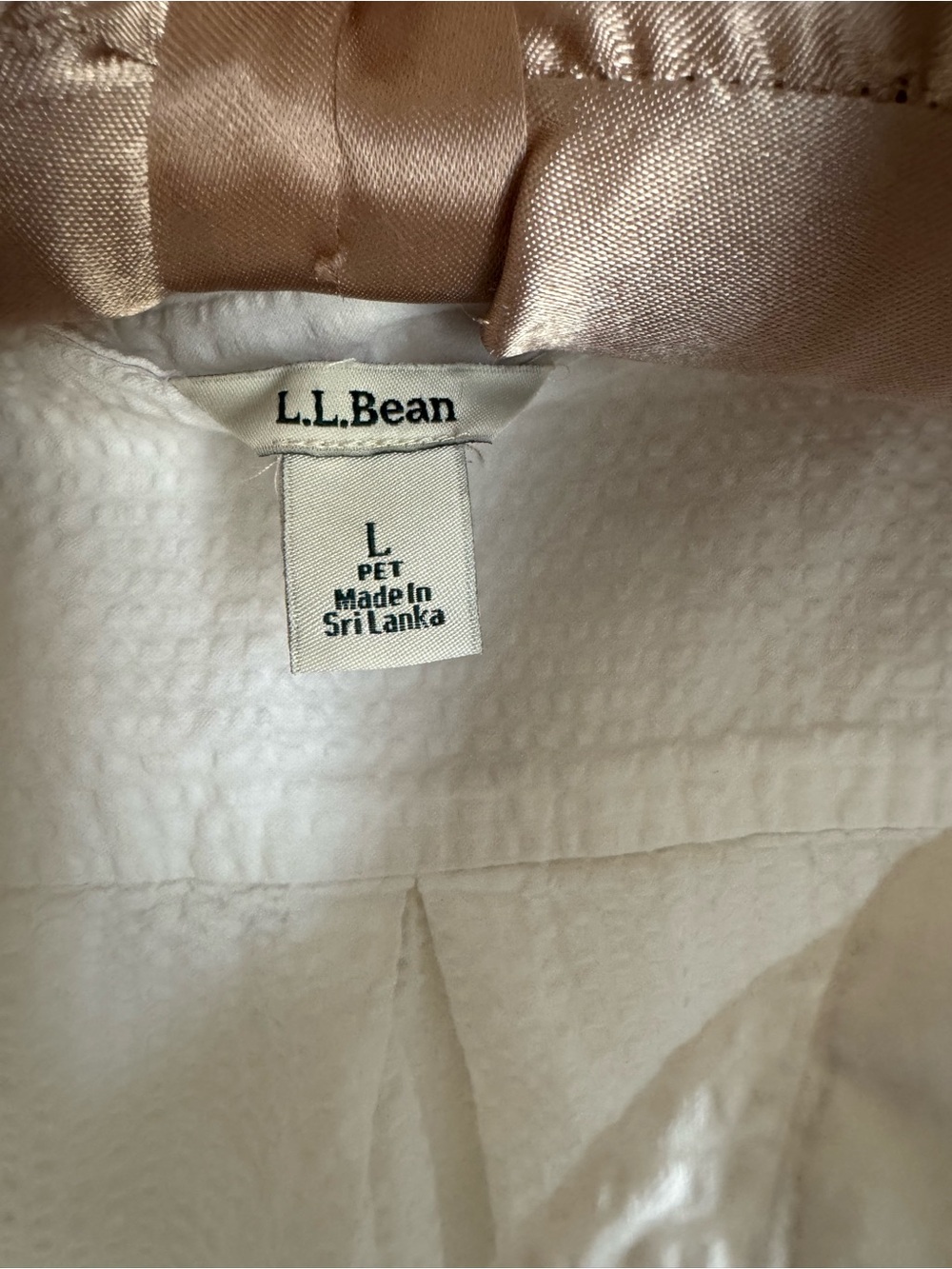 L.L.Bean Quilted Jacket in Cream with Blush Lining